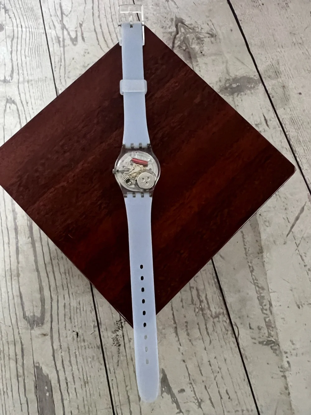 Swatch Casual Light Blue LK396 Women Quartz Watch Clear Case Dial NEEDS BATTERY